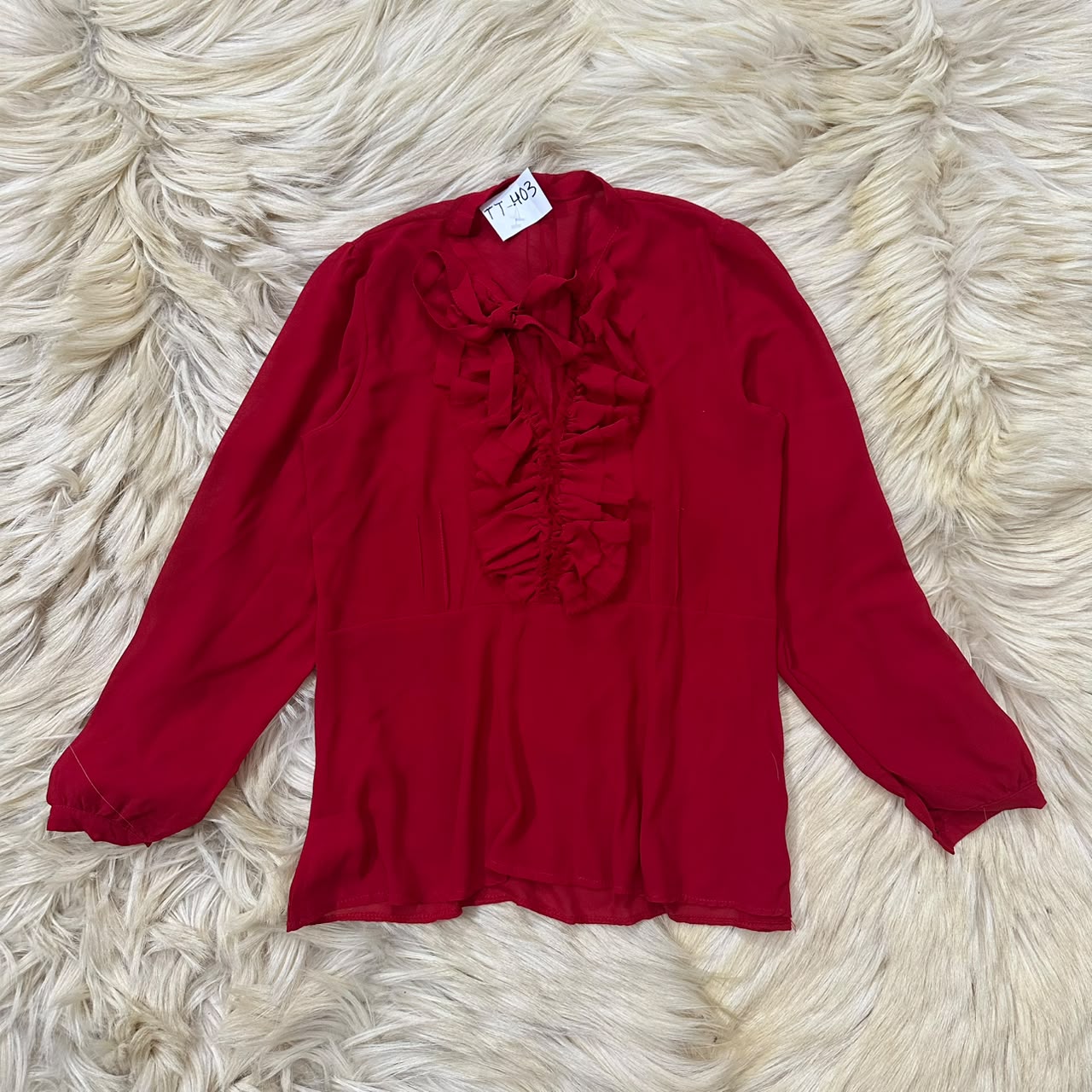 Brunch Red Ruffle Top