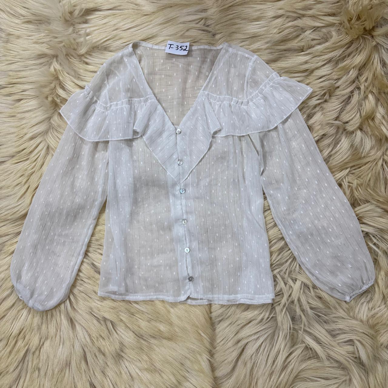 Chiffon White Ruffle Top