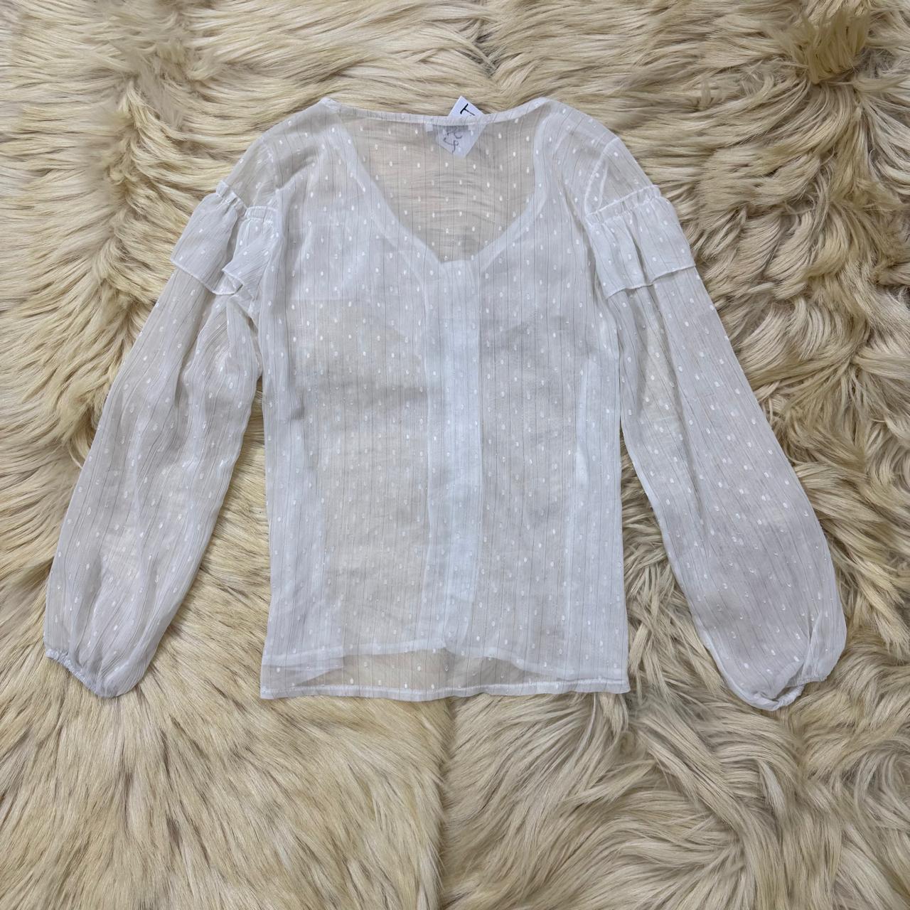 Chiffon White Ruffle Top