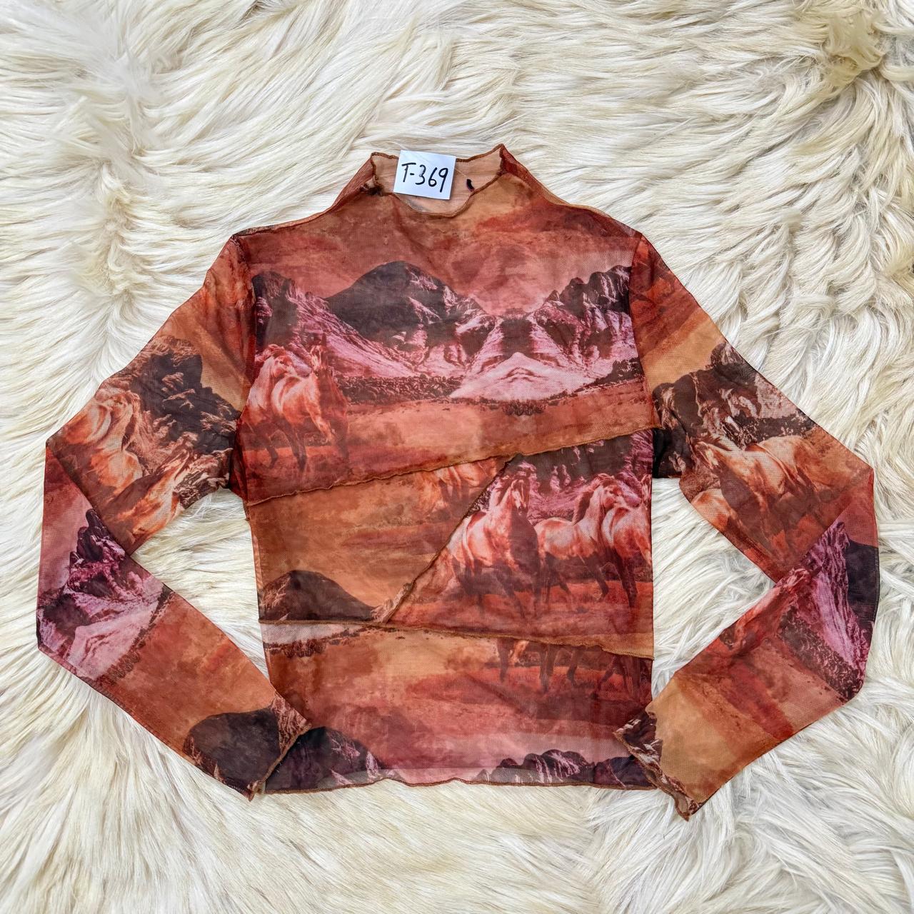 Bold Graphic Mesh Top