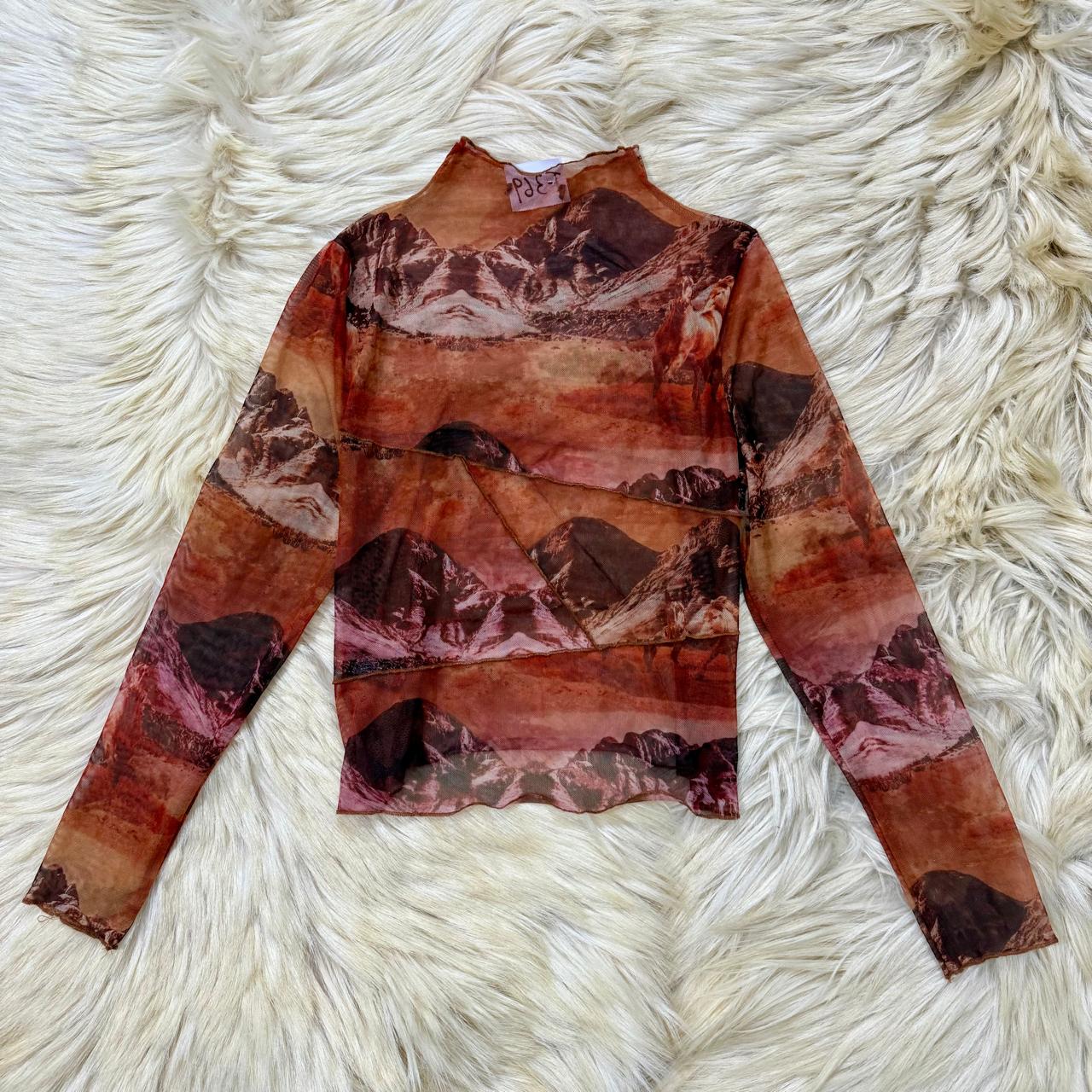 Bold Graphic Mesh Top