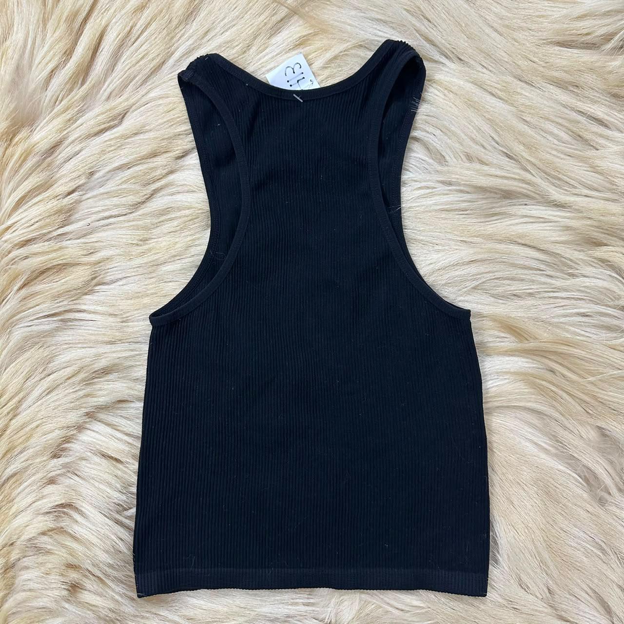 Black Ribbed Crop Top