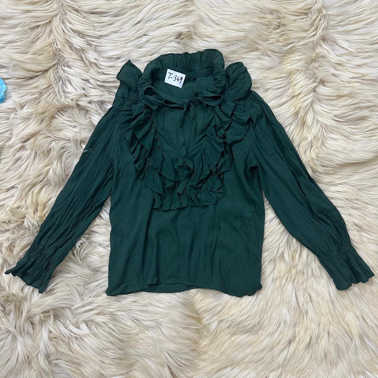 Olive Green Ruffle Top
