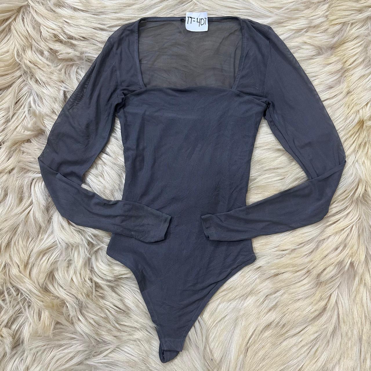 Grey Mesh Bodycon Top