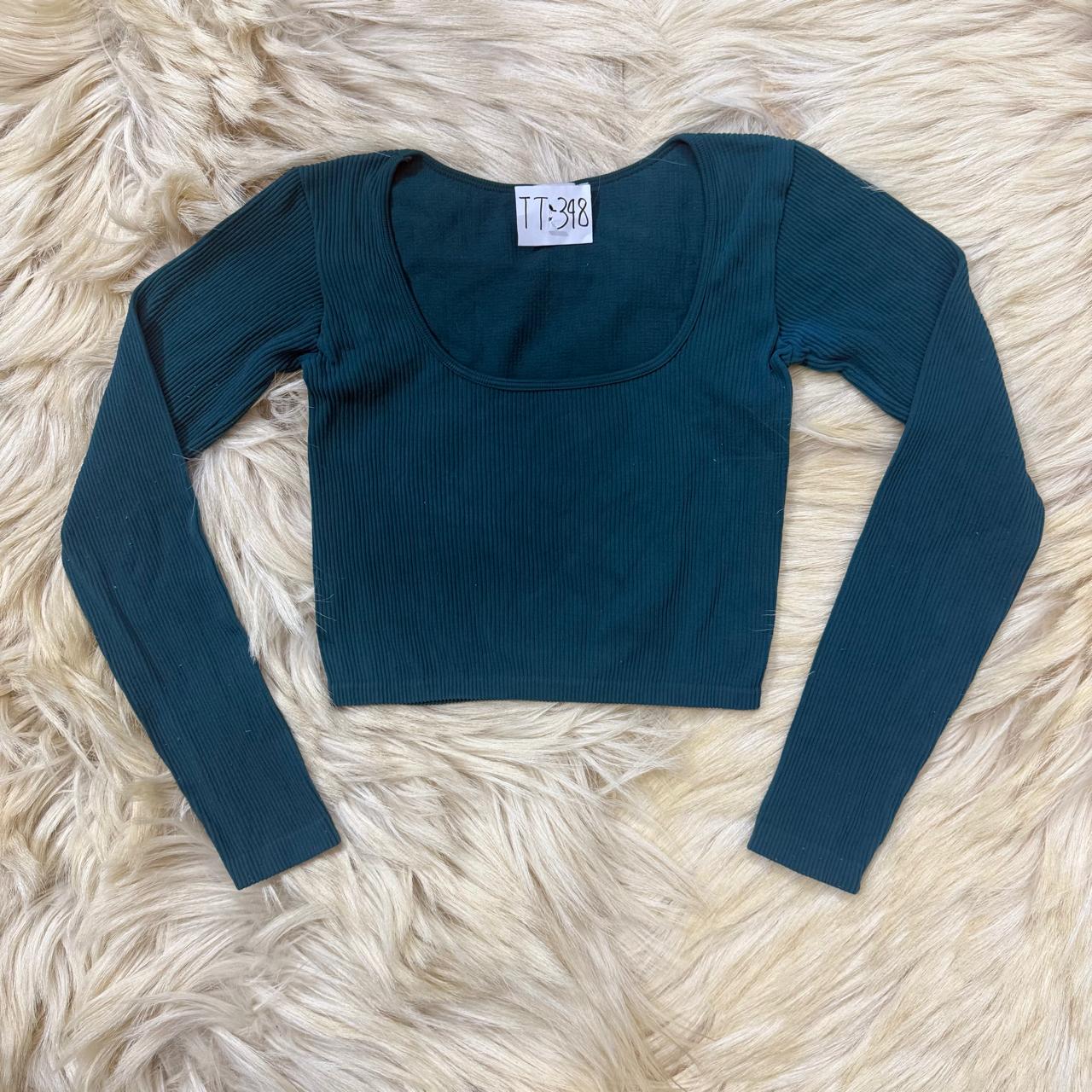 Fitted Rib Green Top
