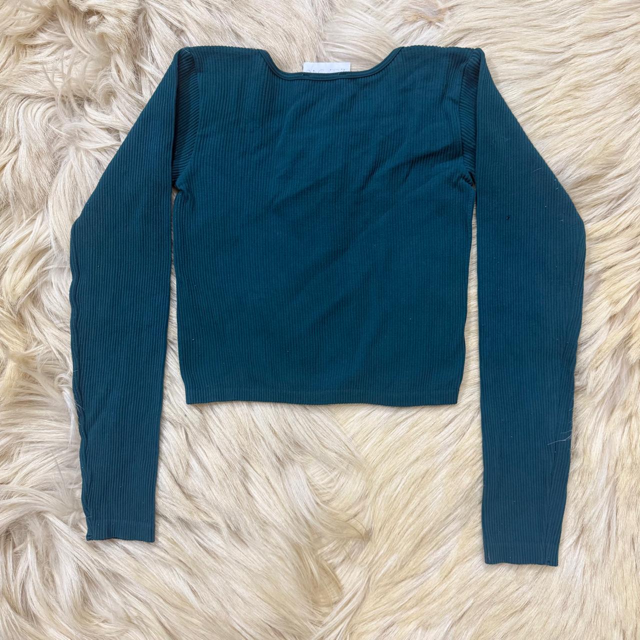 Fitted Rib Green Top