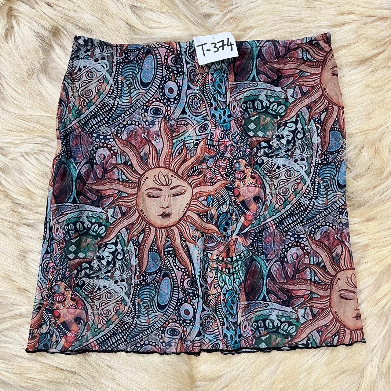 Graphic Mesh Mini Skirt