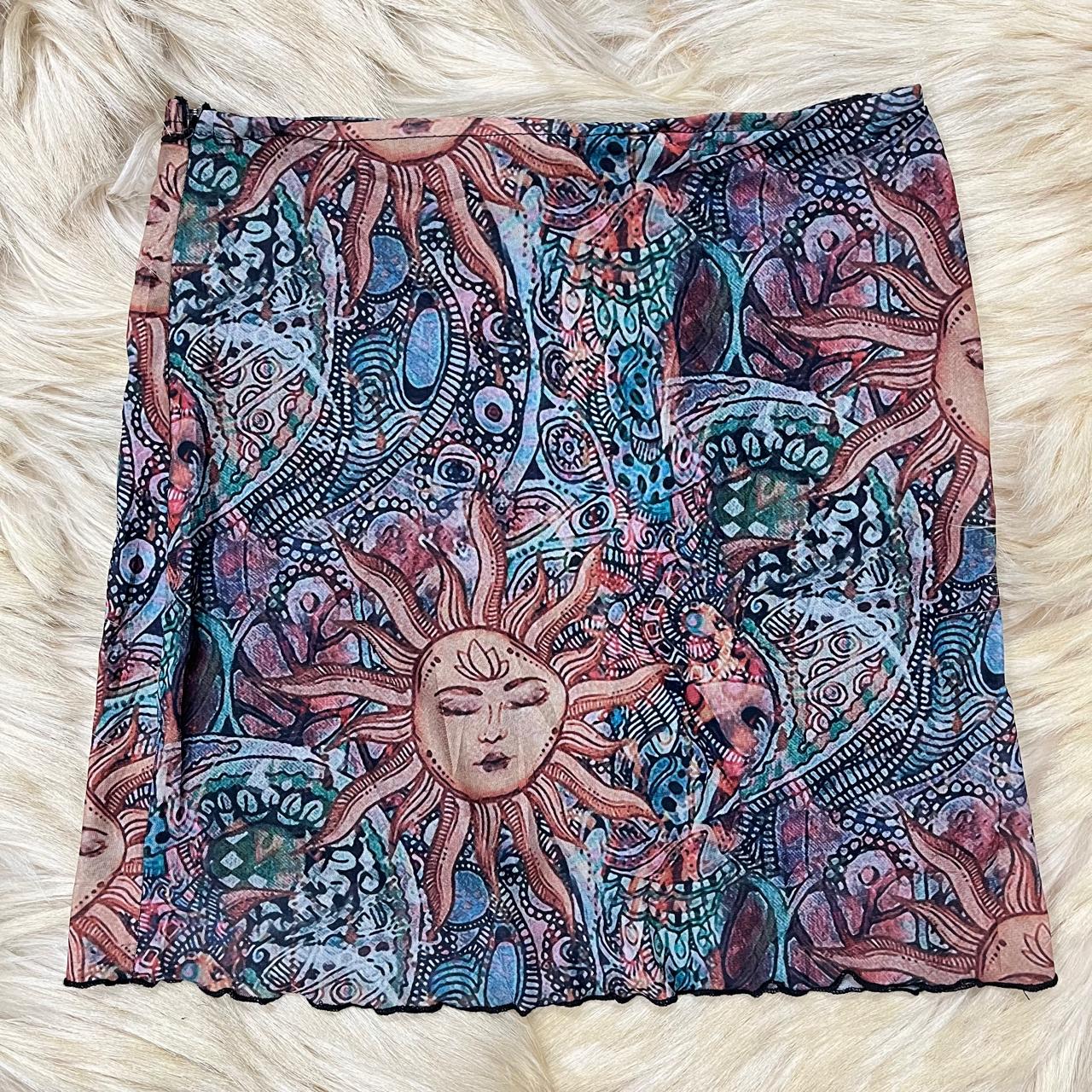 Graphic Mesh Mini Skirt