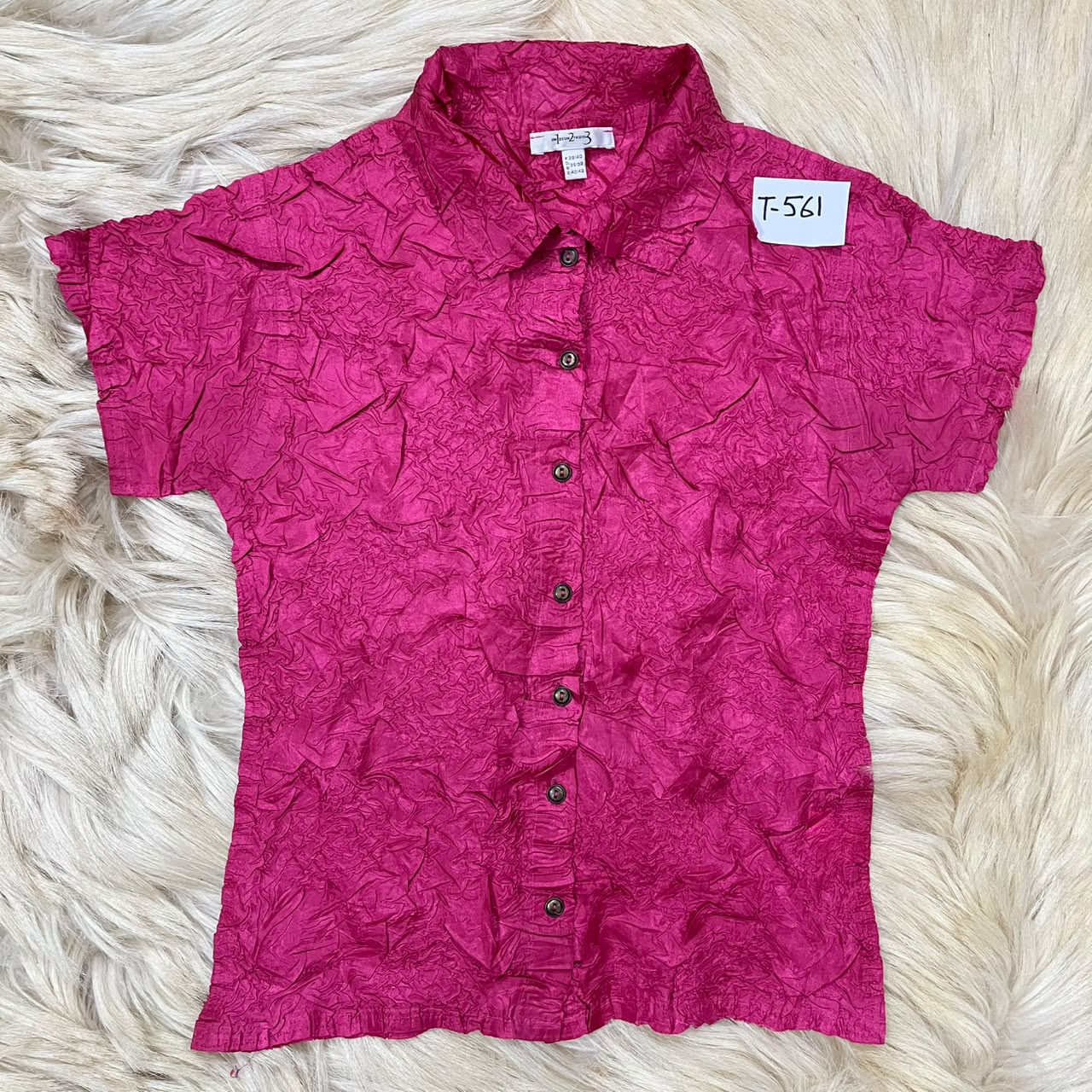 Loud pink button down top