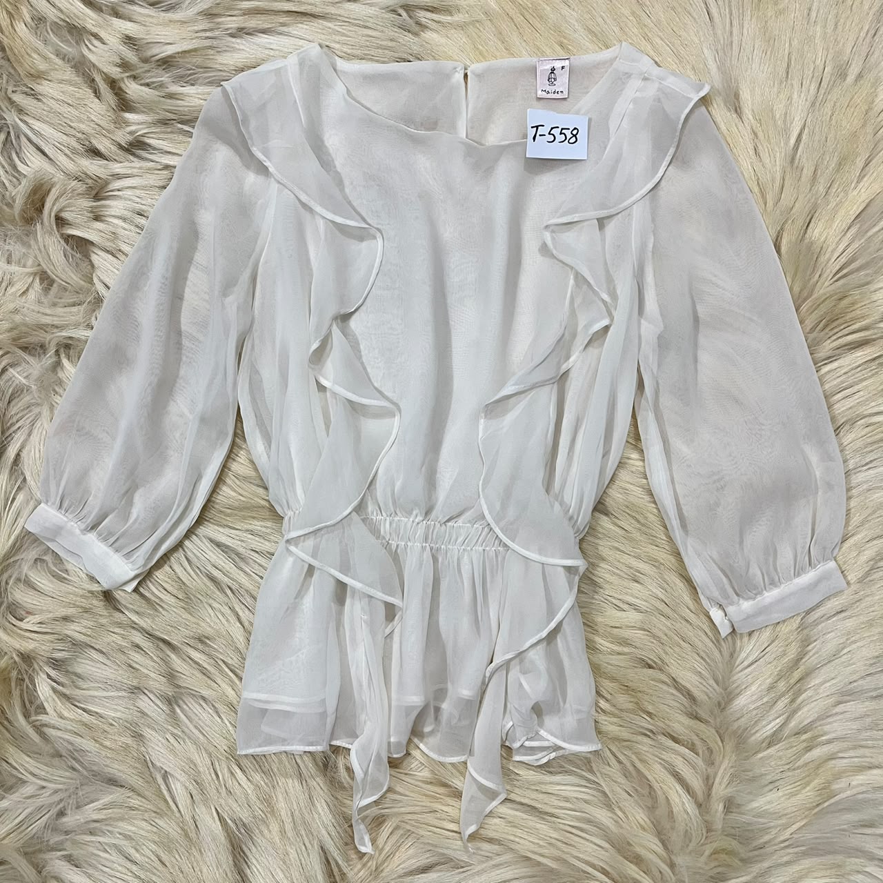 White Ruffle Top