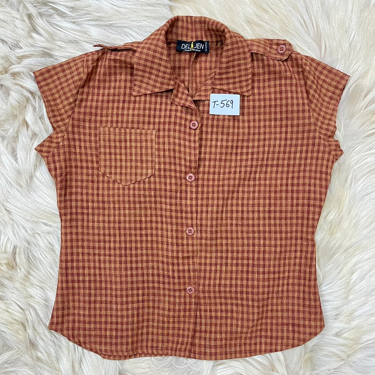 Causal checkered button down