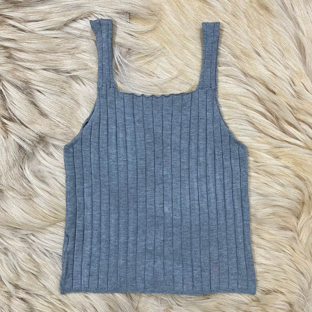 Grey Button Down Tank Top