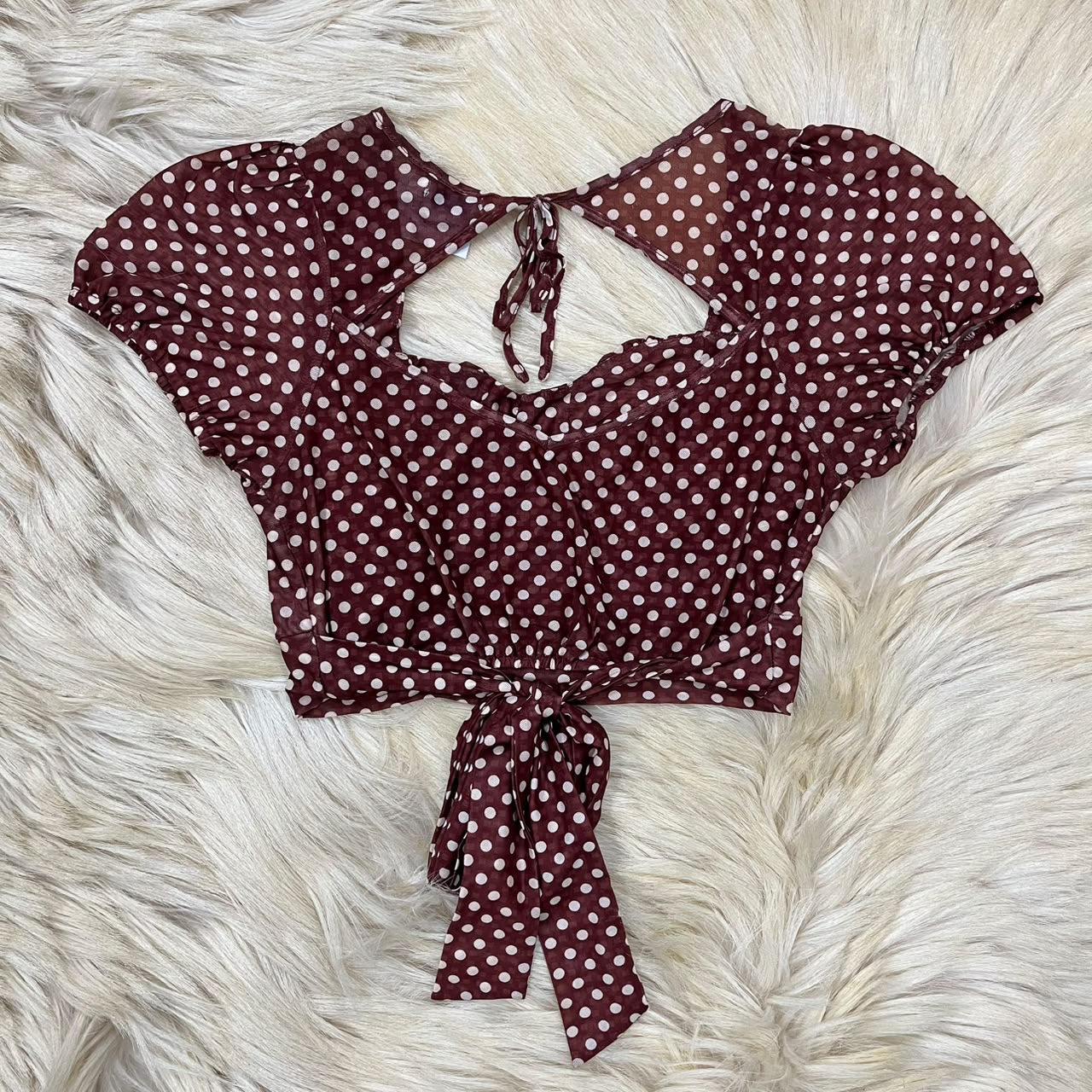 Retro polka crop Top
