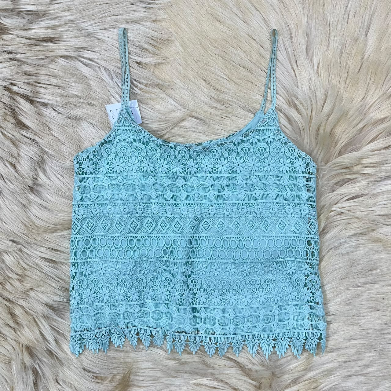 Blue Lacey Cami Top