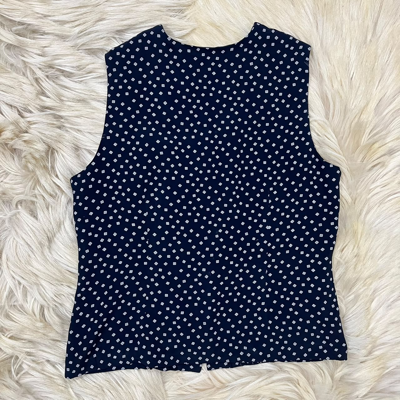 Navy Blue Polka Dot Tank Top