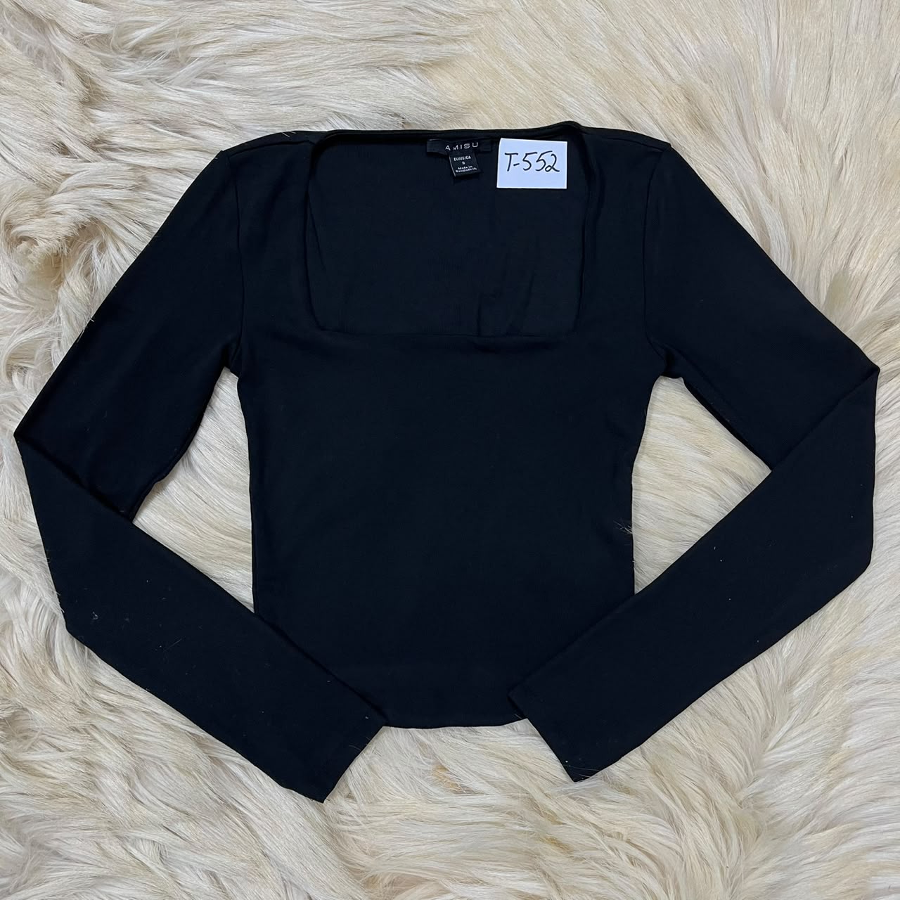 Square Neck Black Top