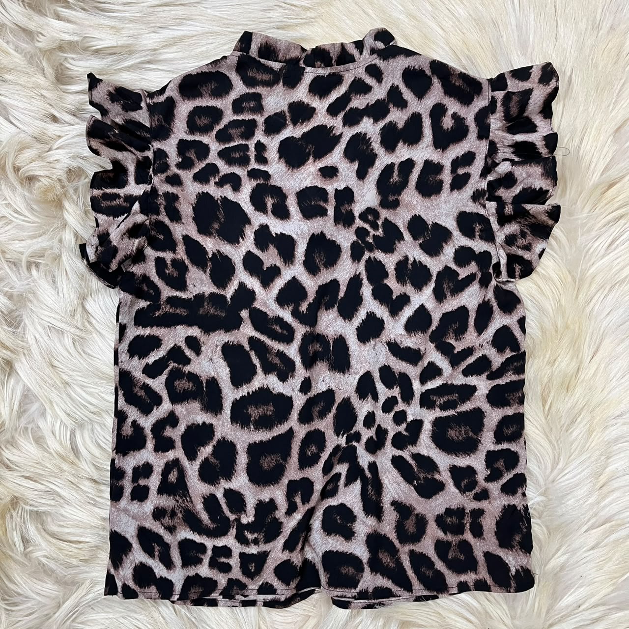 Cheetah Ruffle Top