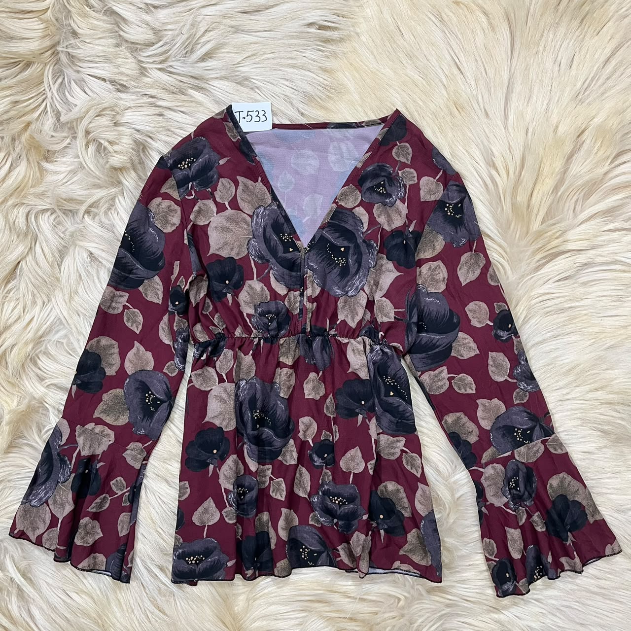 Floral Fall Bell Sleeves Top