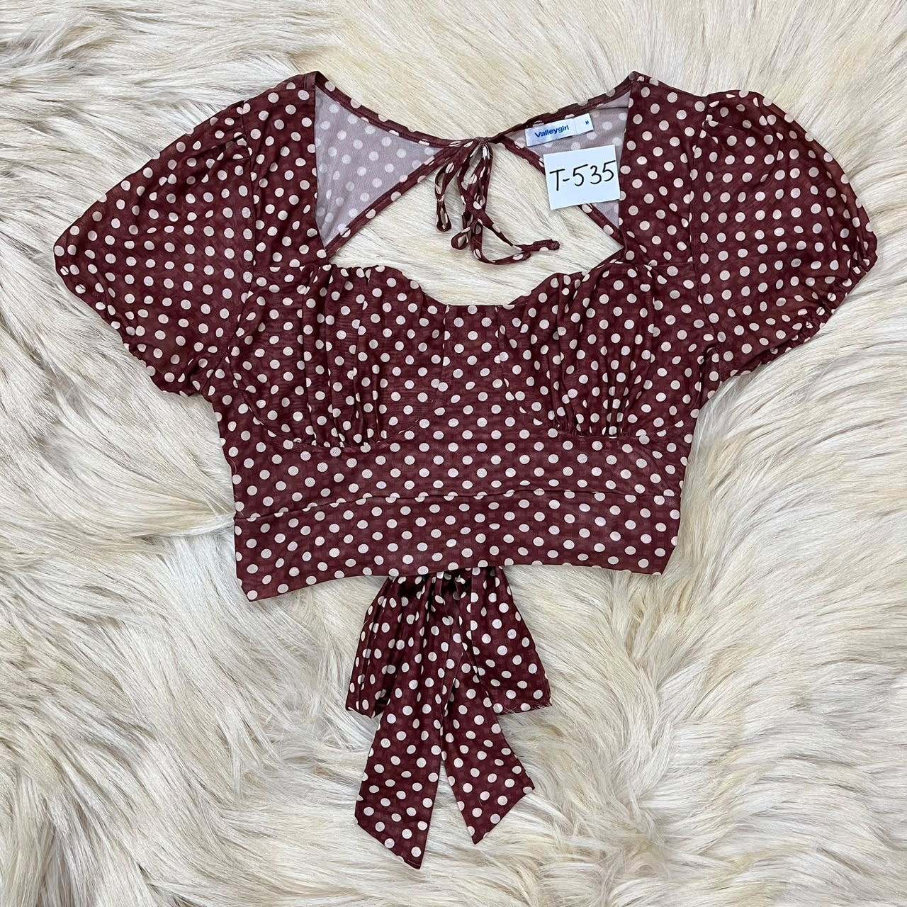 Retro polka crop Top