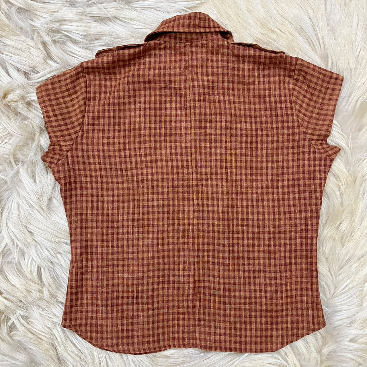 Causal checkered button down