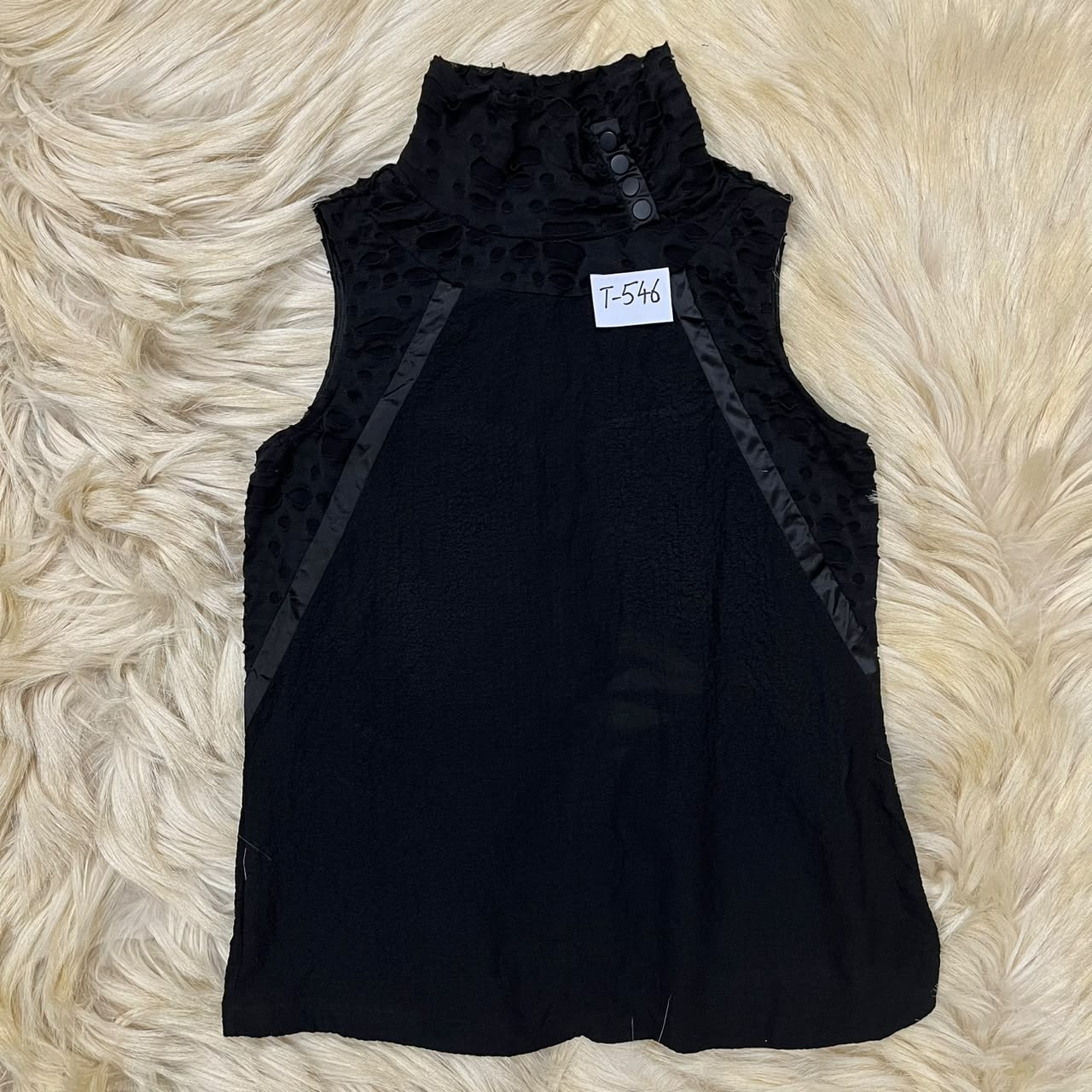 Noir High Neck Tank Top