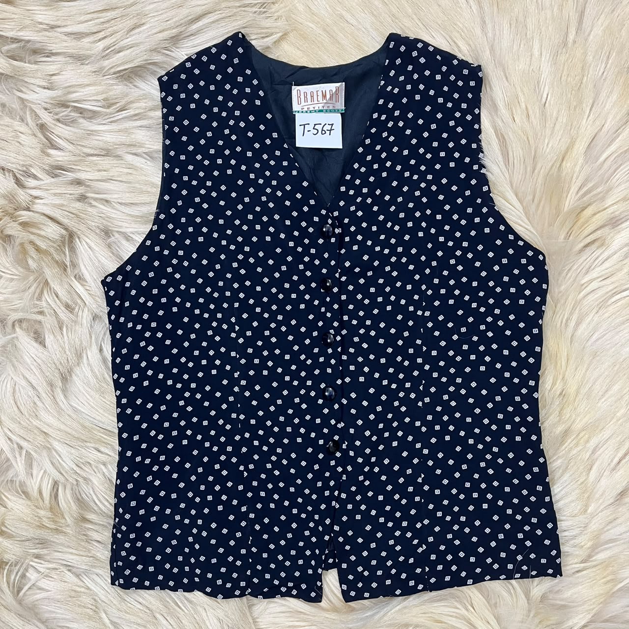 Navy Blue Polka Dot Tank Top