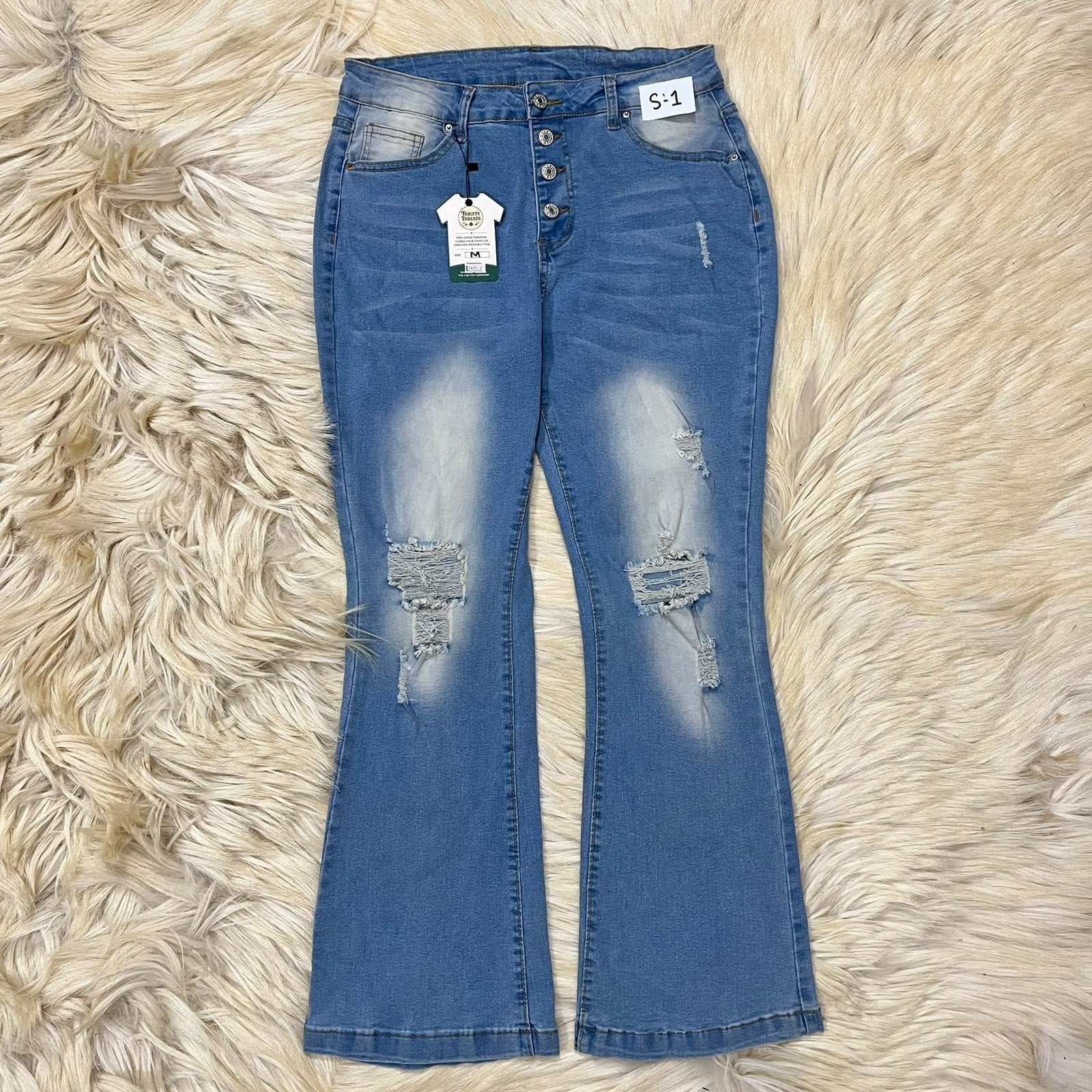 Light Blue Ribbed Jeans