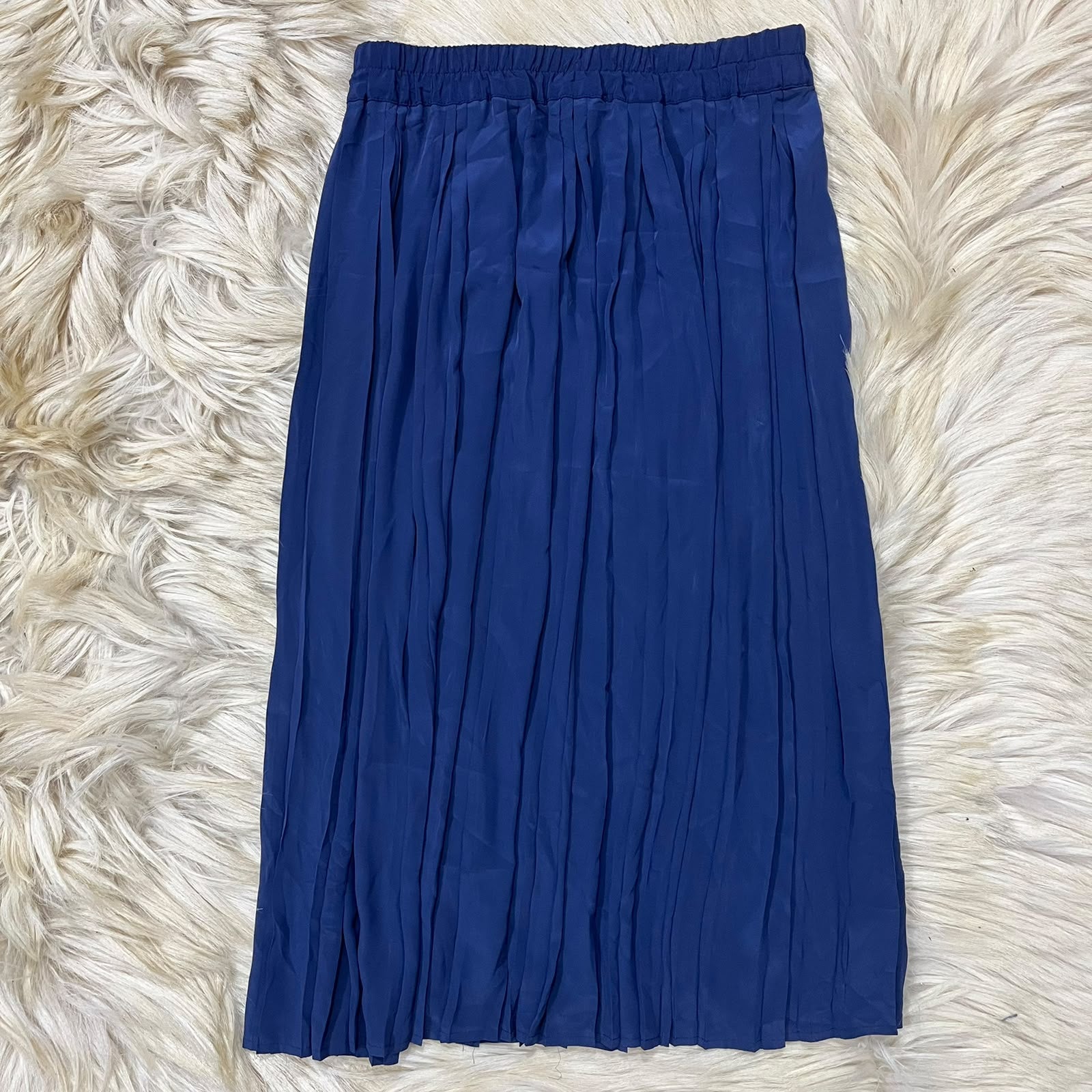 Blue Pleated Skirt