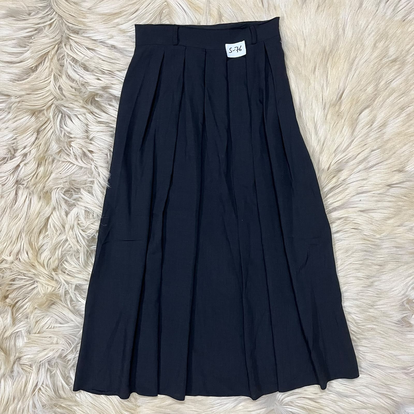 Pleated Black Long Skirt