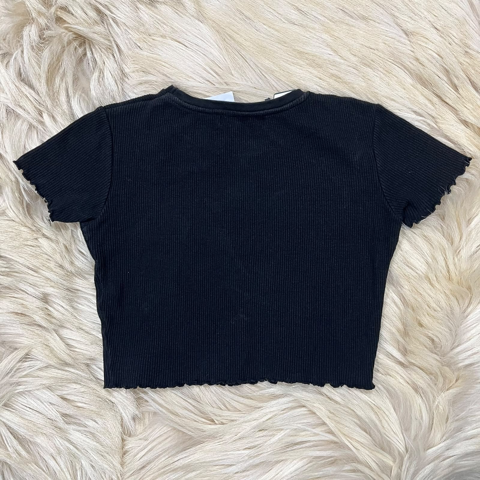 Black Ribbed Crop Top