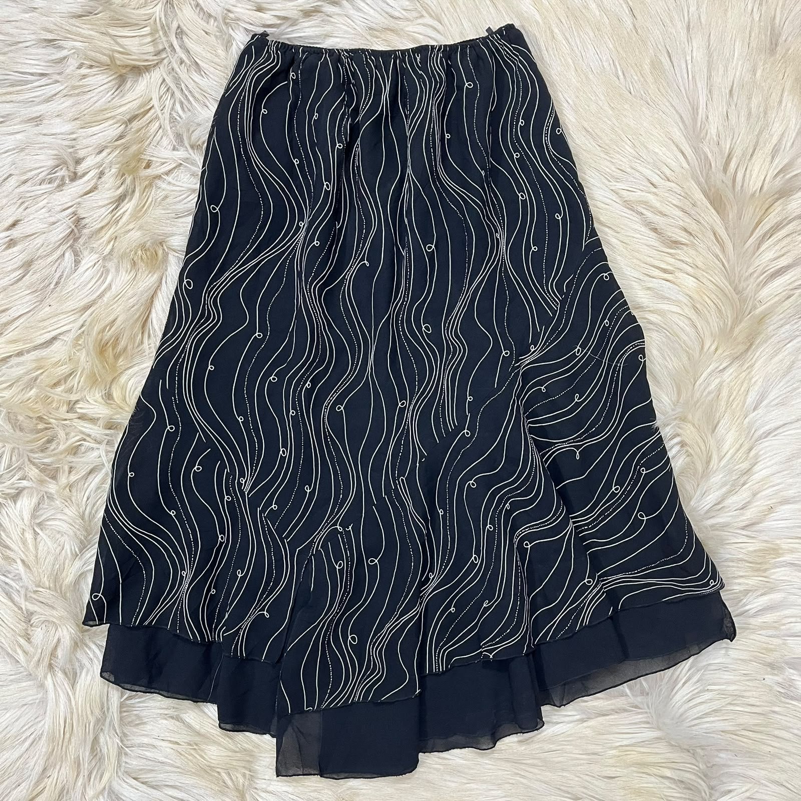 Black Printed Long Skirt