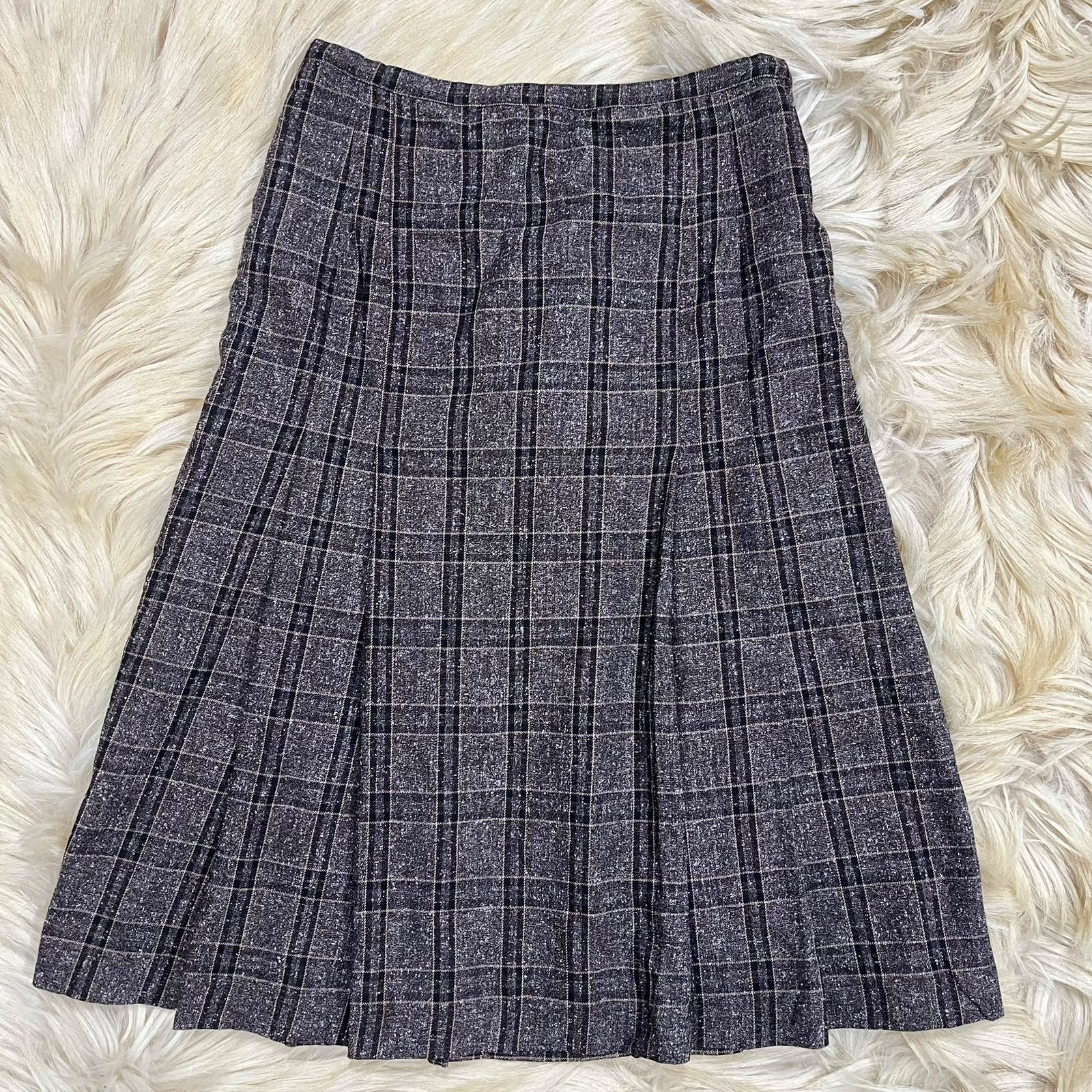 Brown Checkered Skirt