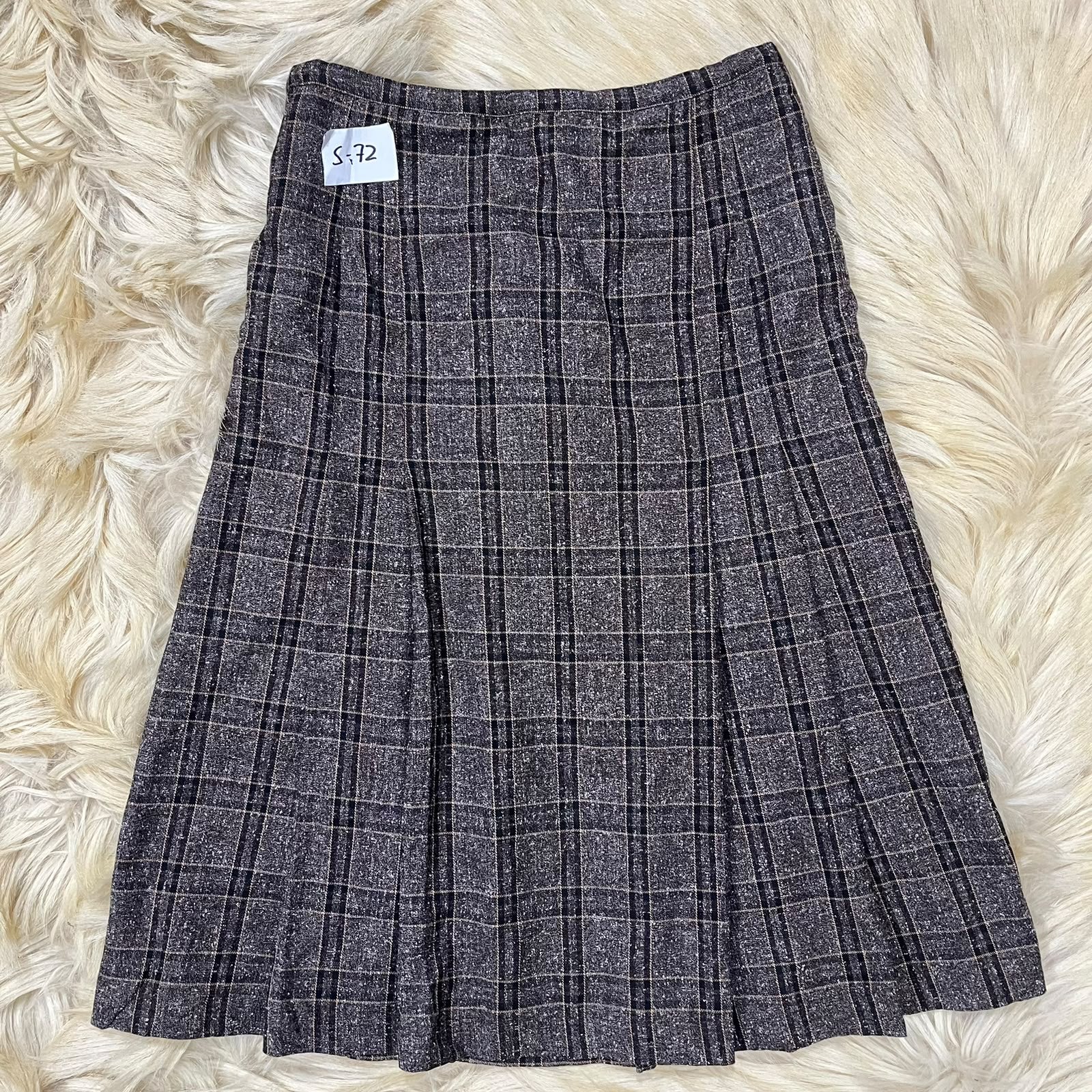 Brown Checkered Skirt