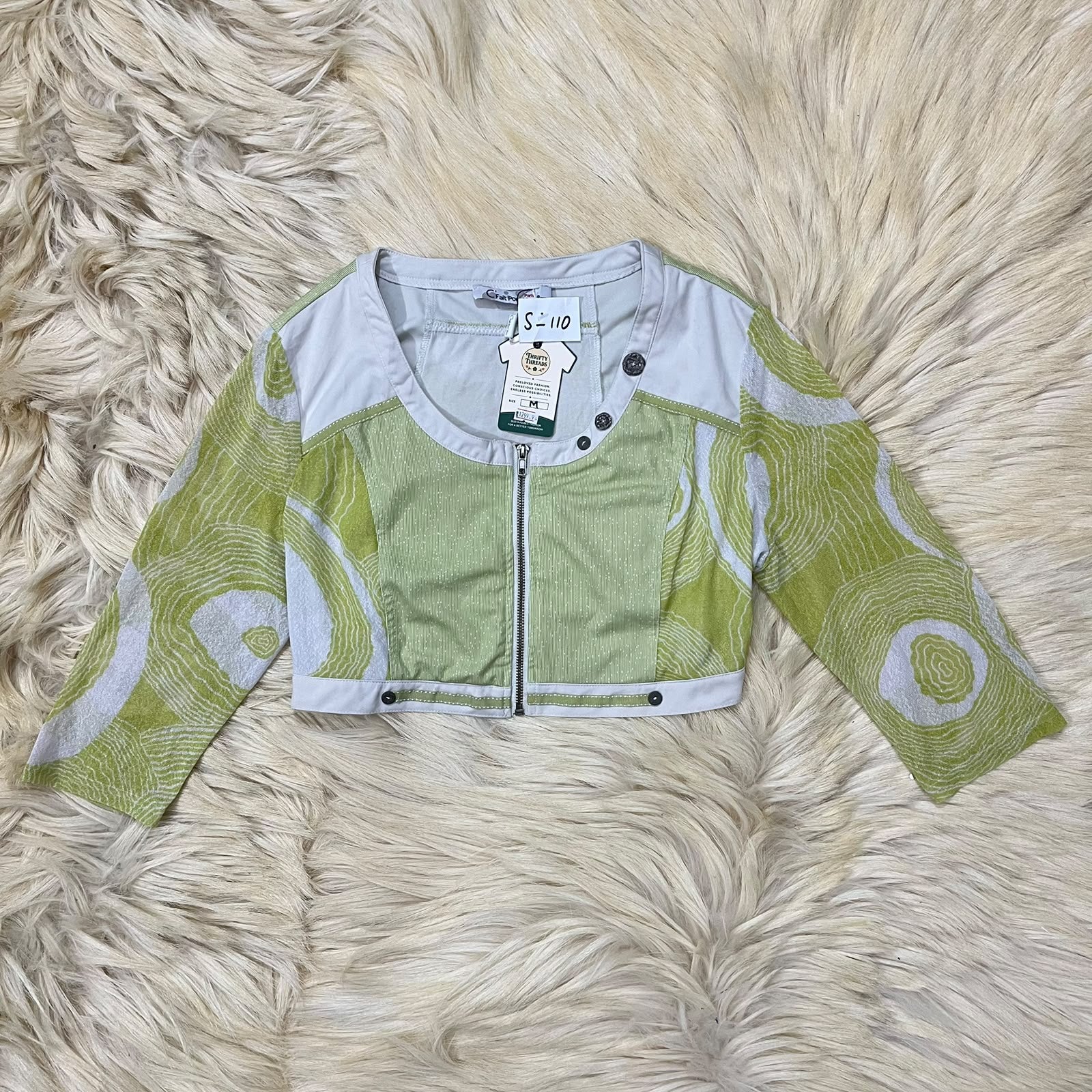 Statement Crop Zip Top