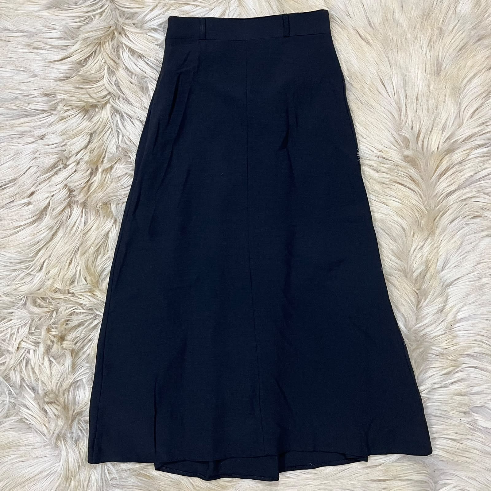 Pleated Black Long Skirt