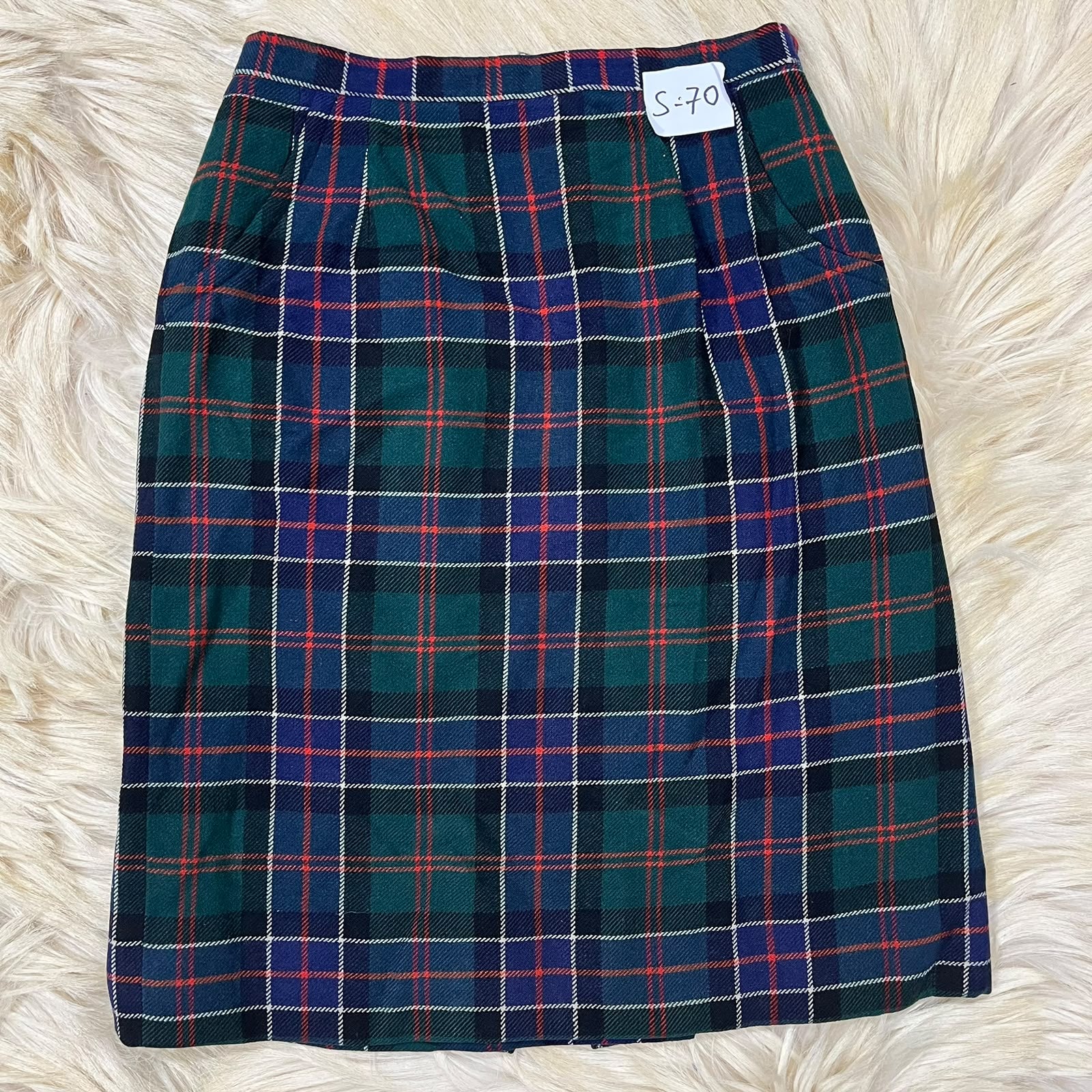 Mid Length Checkered Skirt