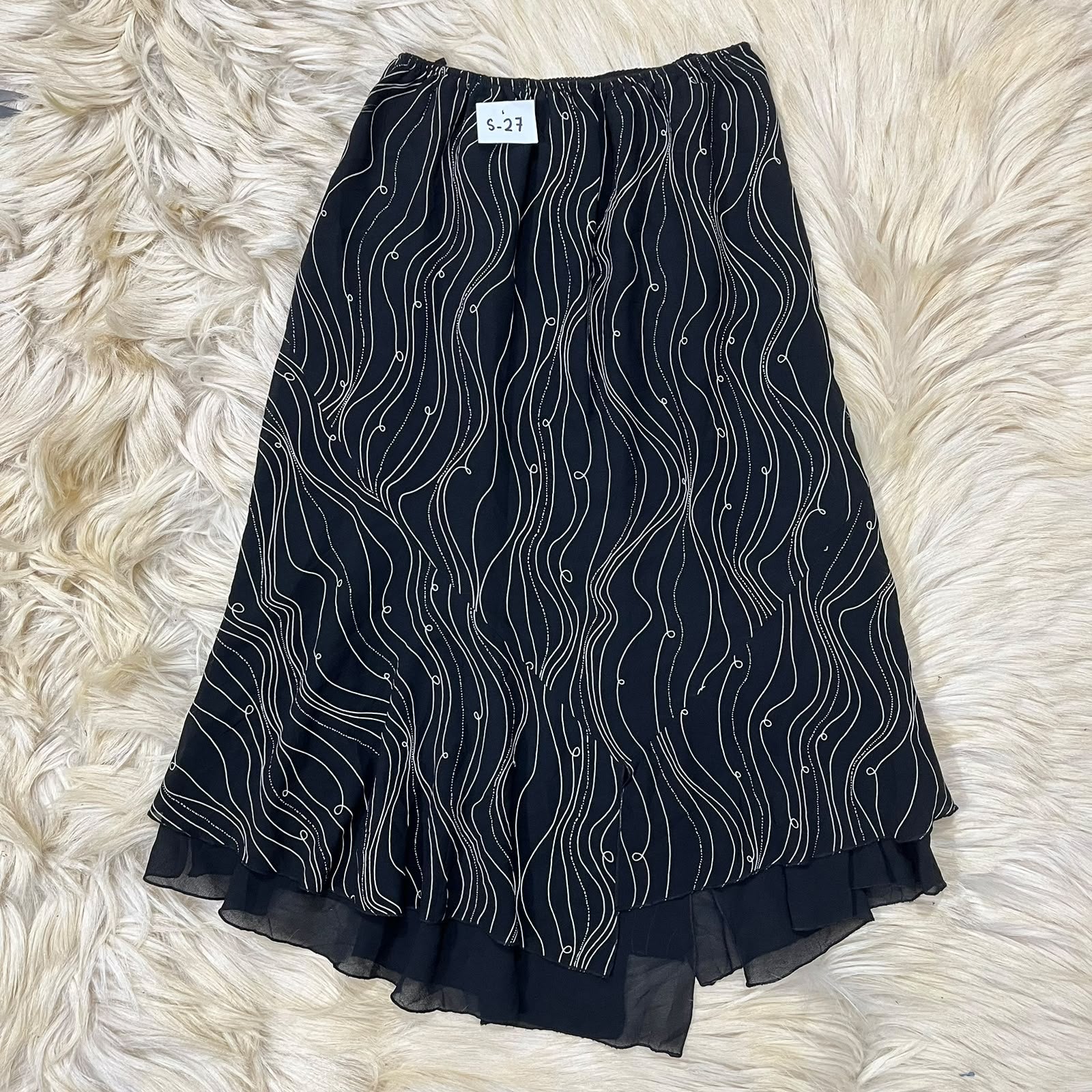 Black Printed Long Skirt