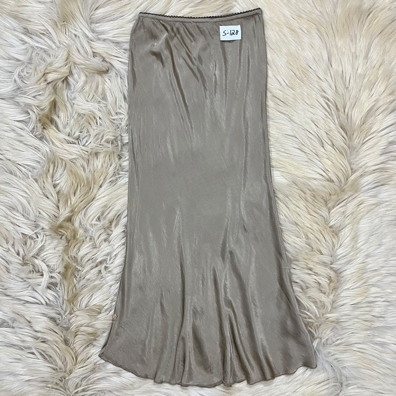 Beige Silk Skirt