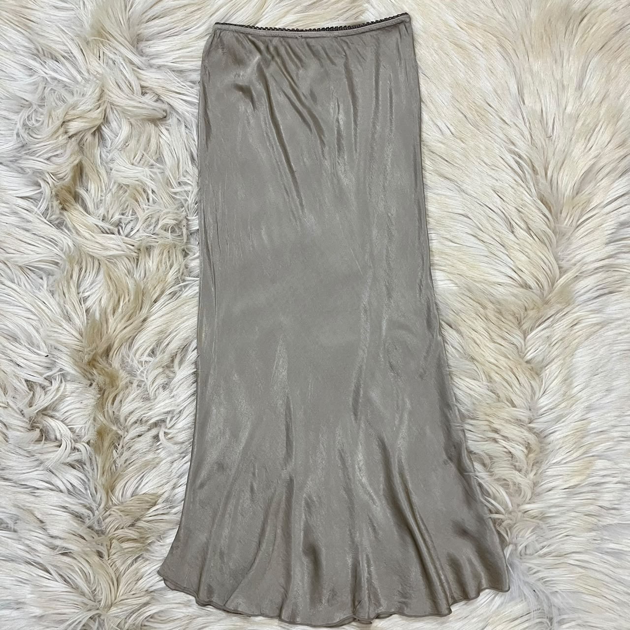 Beige Silk Skirt