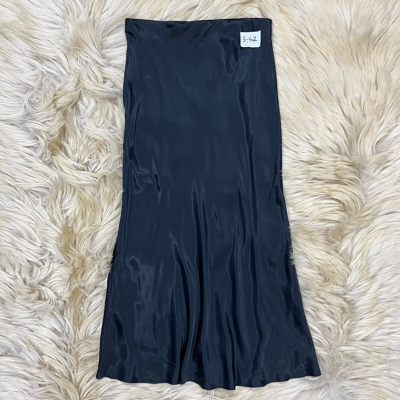 Black Long Silk Skirt