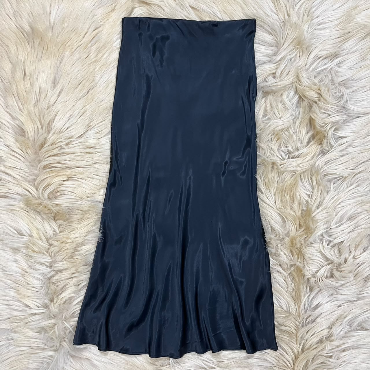 Black Long Silk Skirt