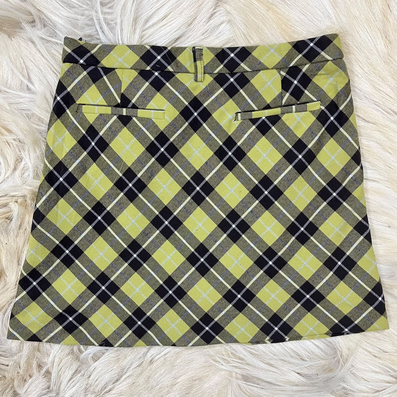 checkered mini skirt