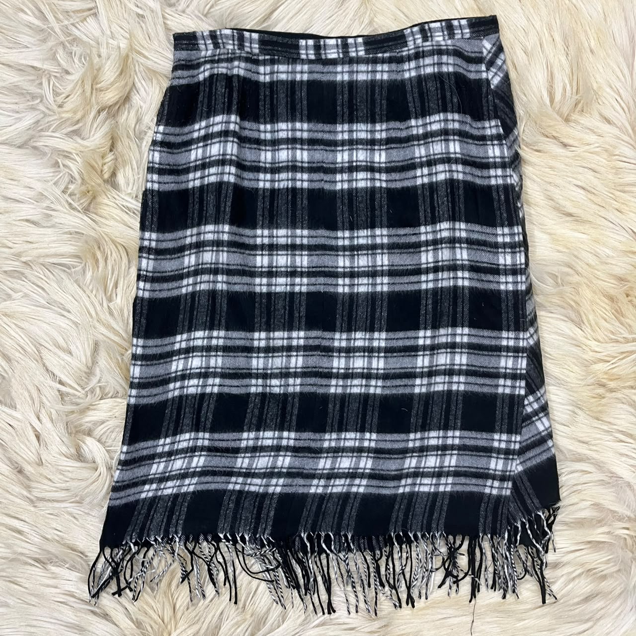 Monochromatic checkered skirt