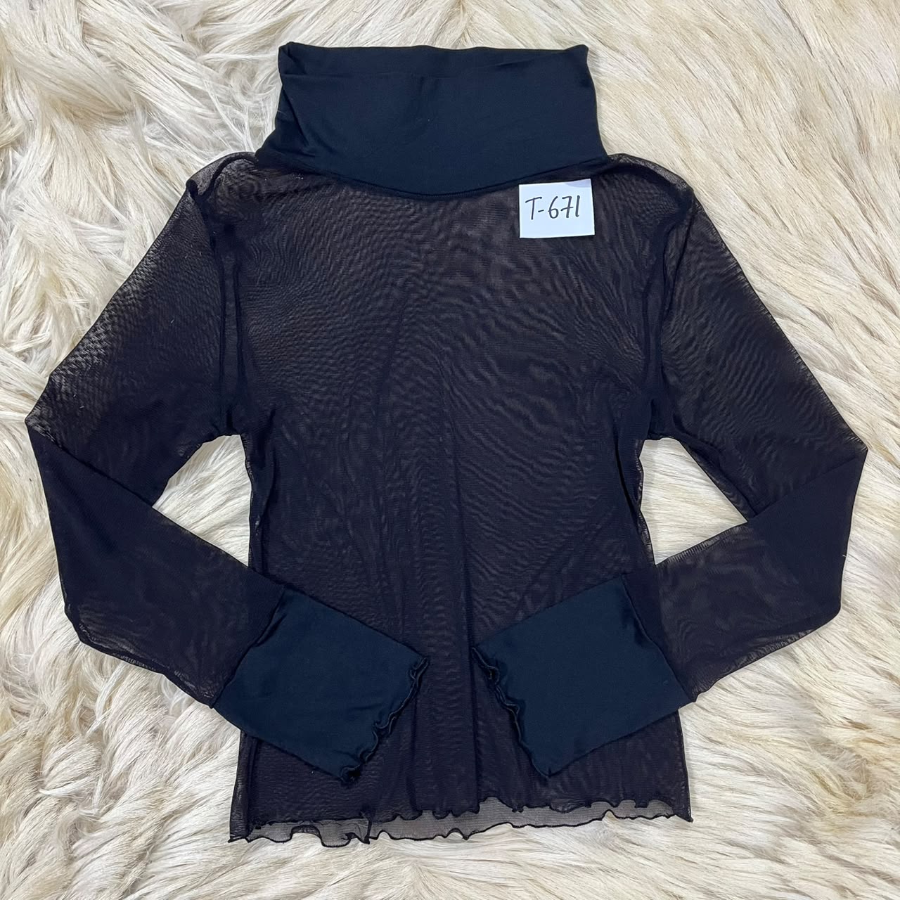 High neck black top