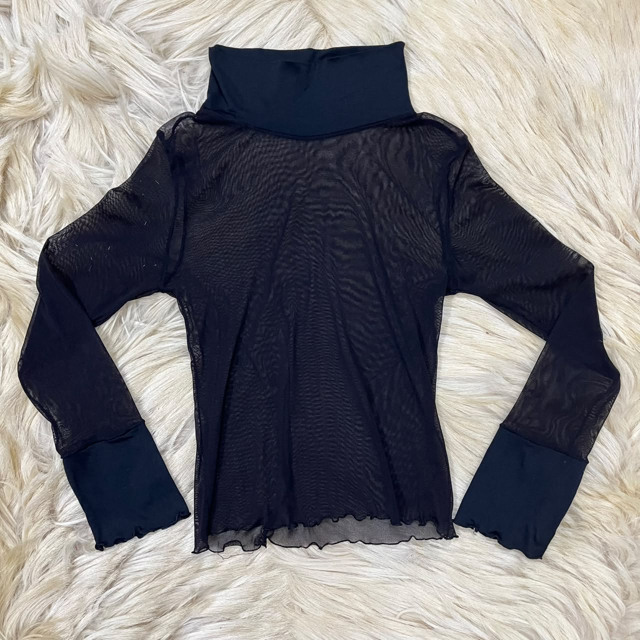 High neck black top