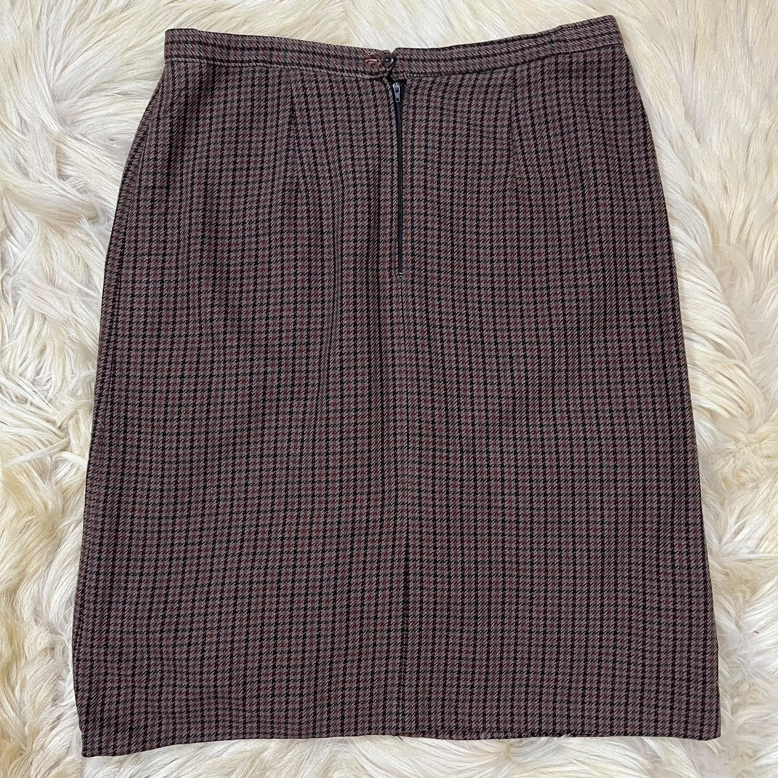 Brown Checkered Skirt