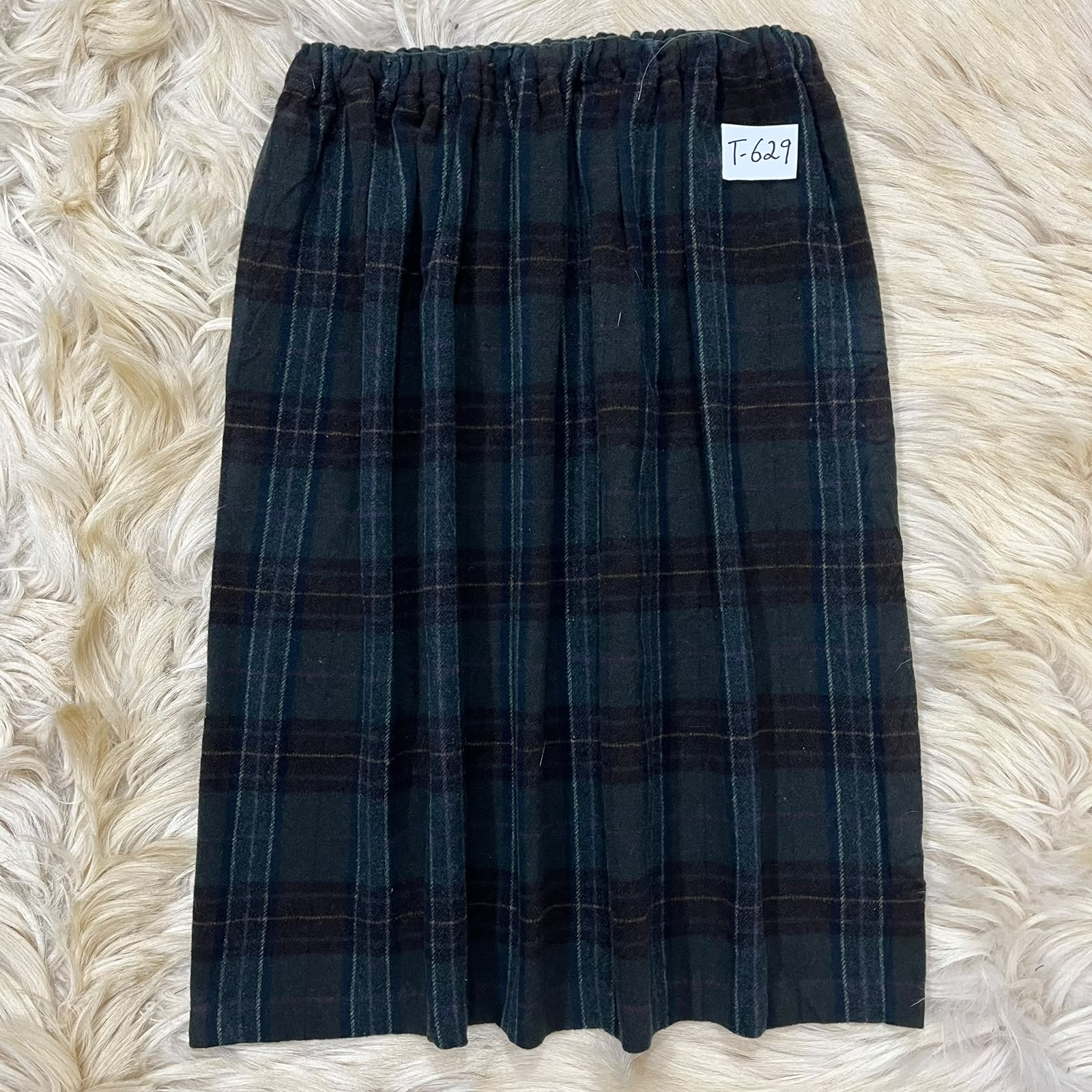 Black and Green Checkered Skirt