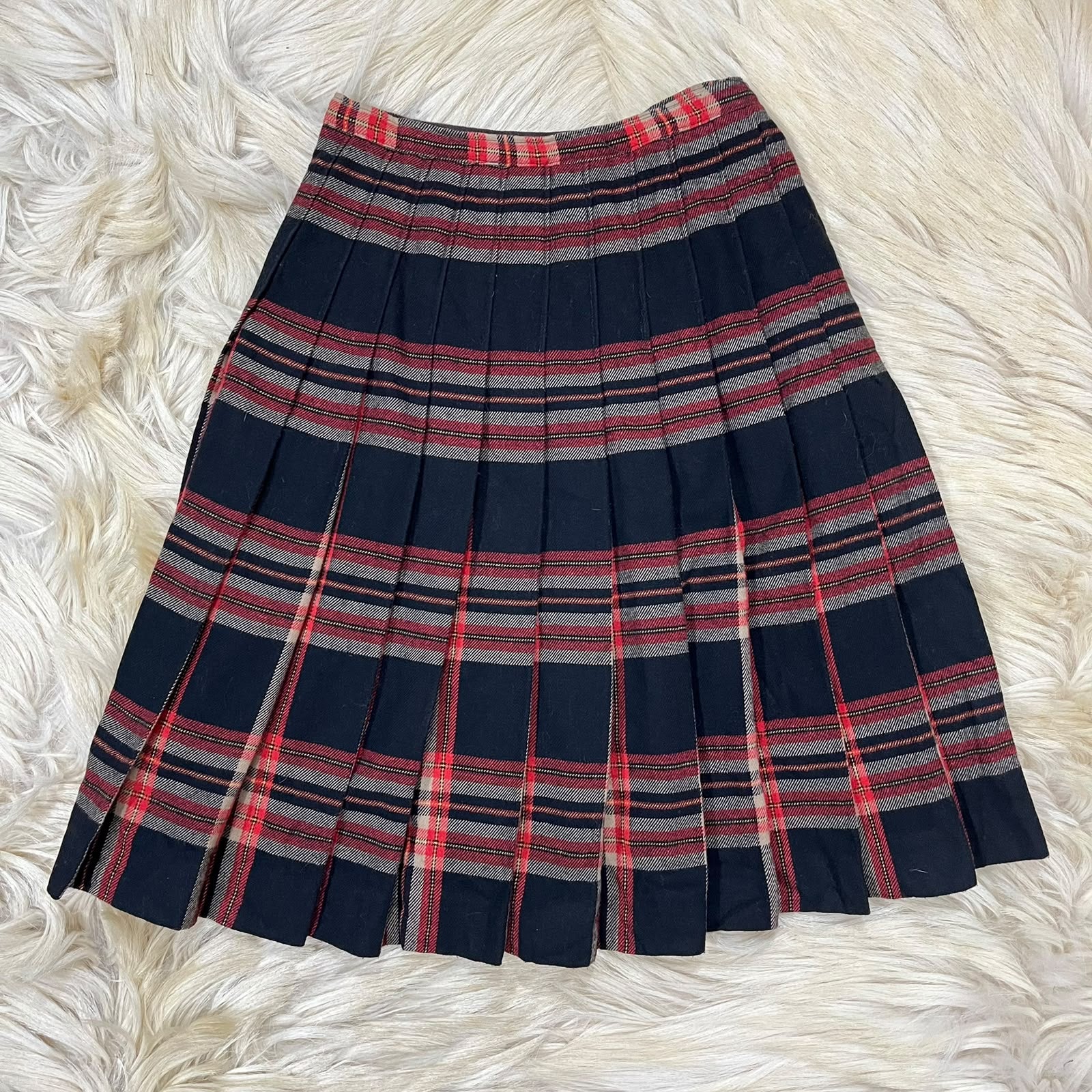 Black and Red Checkered Skirt
