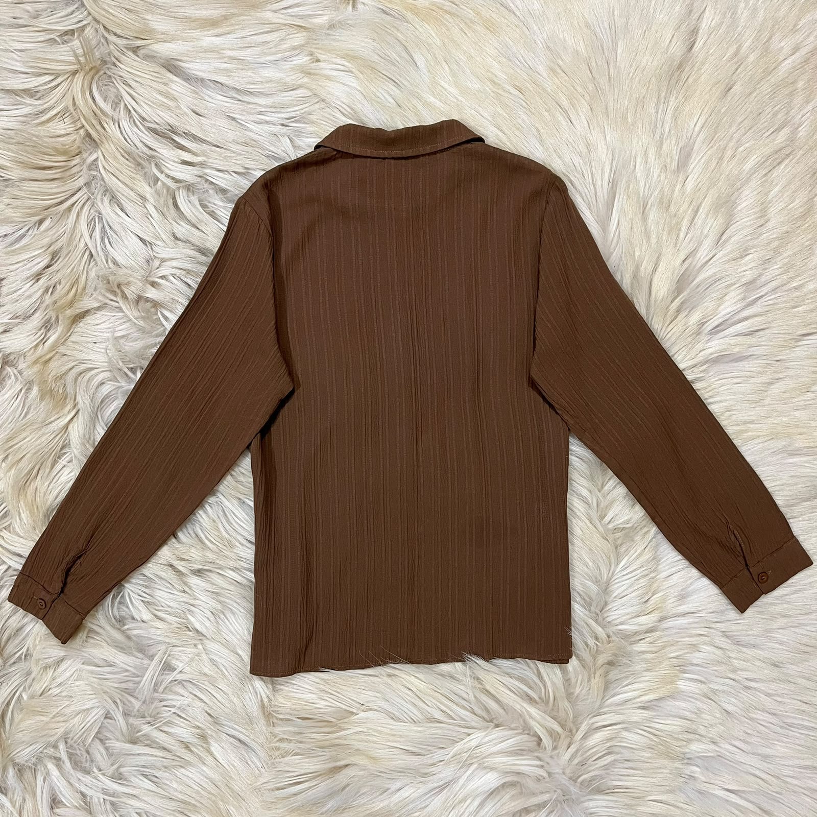 Trendy Brown Button Down Shirt