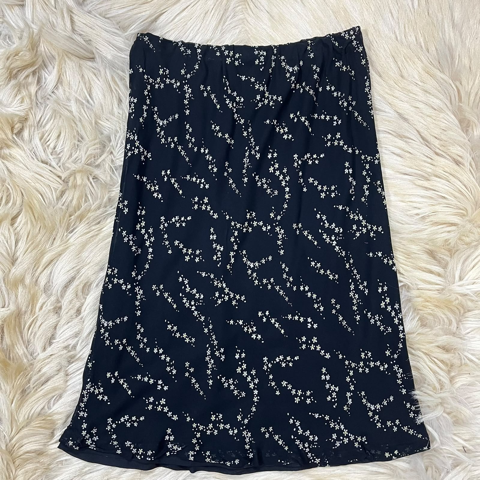 Black Floral Skirt